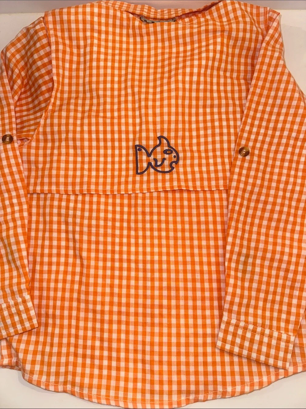 PRODOH Orange and White Fishing Shirt